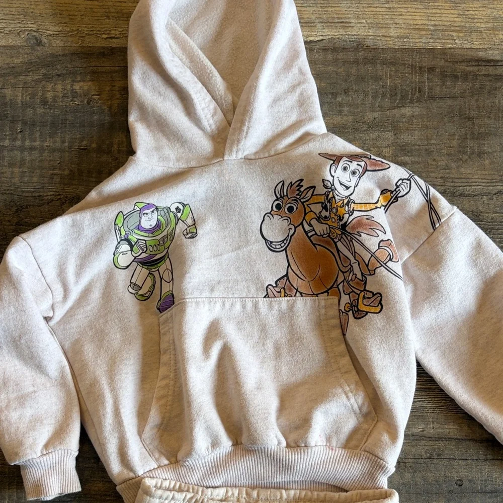 Disney Cream Cartoon Character Hoodie and‎ Jogger Set